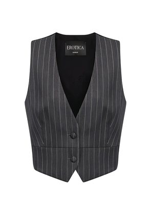 DONDUP pinstripe-pattern V-neck waistcoat - Grey
