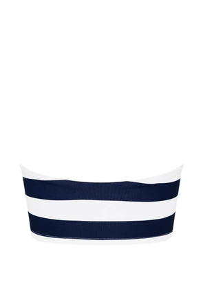 BONDI BORN Stella striped bandeau bikini top - Blue