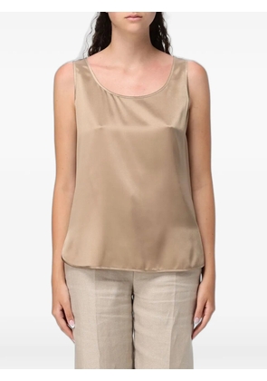 Max Mara satin-finish sleeveless top - Neutrals