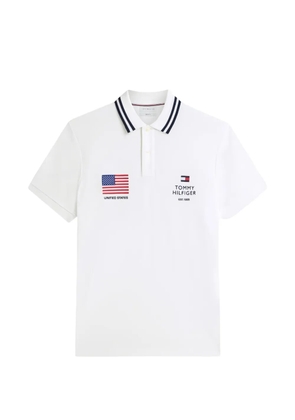 Tommy Hilfiger logo-embroidered tipped polo shirt - White