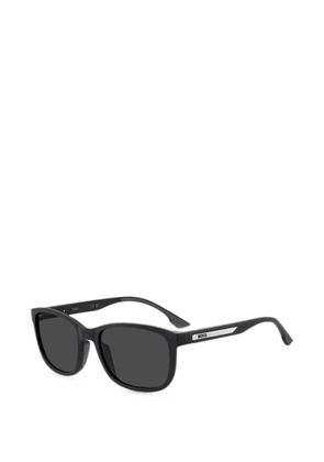 BOSS matte-finish rectangle-frame sunglasses - Black