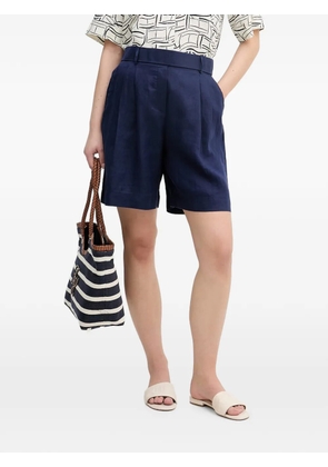 Benetton pleated linen shorts - Blue