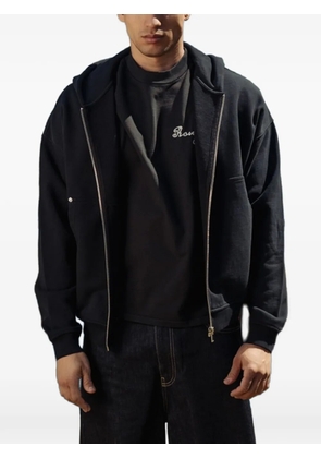 ROUGH. Nyma logo-embroidered zip-up hoodie - White
