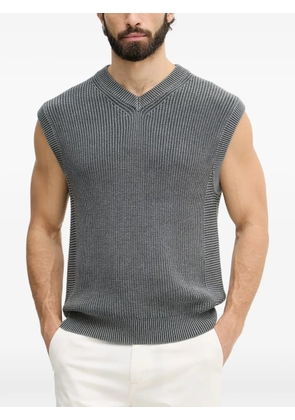 Benetton ribbed-knit V-neck sweater vest - Grey