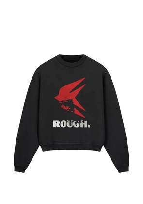 ROUGH. logo-print crew-neck sweatshirt - Black