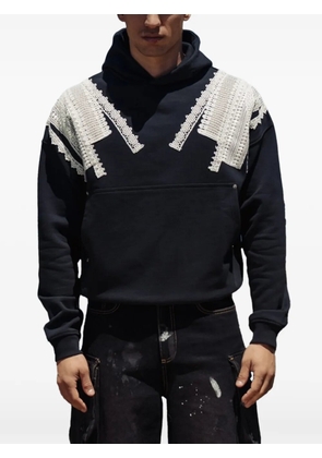ROUGH. Giagia crochet-trim hoodie - Black