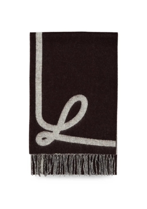 LOEWE fringed-hem scarf - Brown