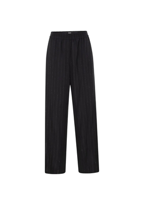 Brunello Cucinelli pinstripe sequin-embellished trousers - Blue