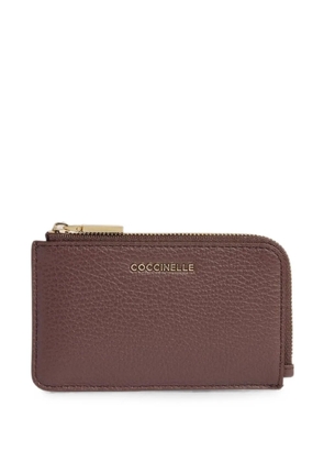 Coccinelle Metallic logo-print card holder - Brown