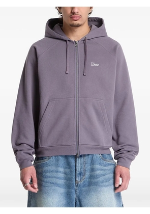 dime logo-embroidered zip-up hoodie - Purple