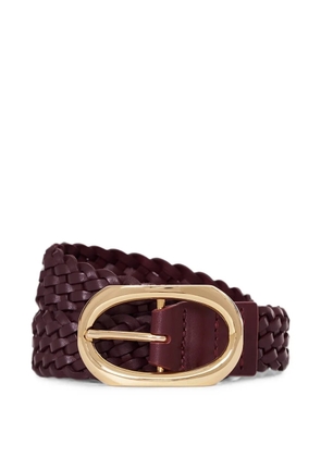 ANINE BING signature link belt braided - fig - Red