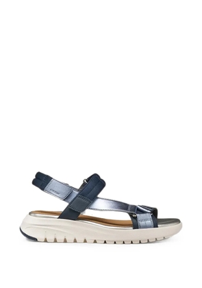 Geox Flextride S metallic-finish touch-strap sandals - Blue