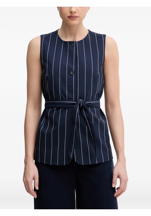Benetton pinstriped belted top - Blue
