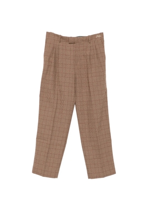 Drôle De Monsieur check-pattern pleated trousers - Brown