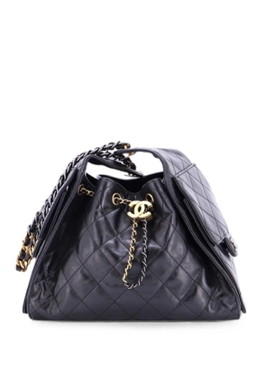 CHANEL Pre-Owned 25 Quilted Shiny Crumpled Calfskin Small hobo bag - Black