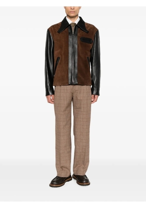 Drôle De Monsieur check-pattern pleated trousers - Brown