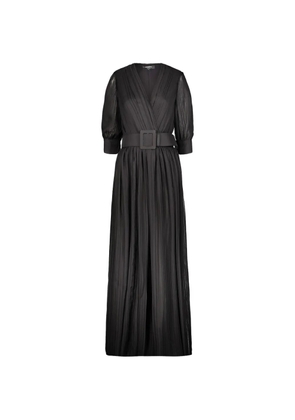 Rochas pleated belted maxi dress - Black
