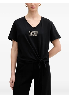 Gaudi logo-embellished knot-detail T-shirt - Black