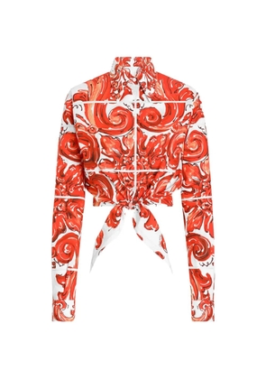 Dolce & Gabbana Majolica-print tie-front shirt - Red