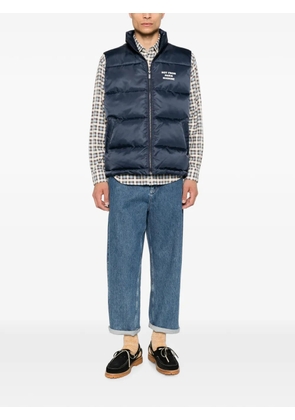 Drôle De Monsieur slogan-print zip-up gilet - Blue