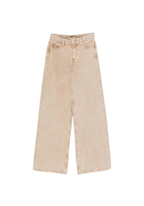 Maje crystal-embellished straight-leg jeans - Neutrals