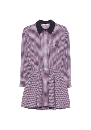 Maje checked cotton mini dress - Red