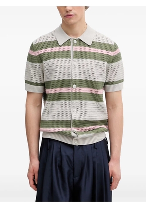 Marc O'Polo striped pointelle-knit shirt - Grey