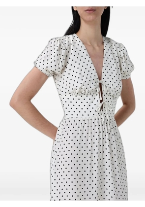 MAR DE MARGARITAS polka-dot tie-fastening mini dress - White