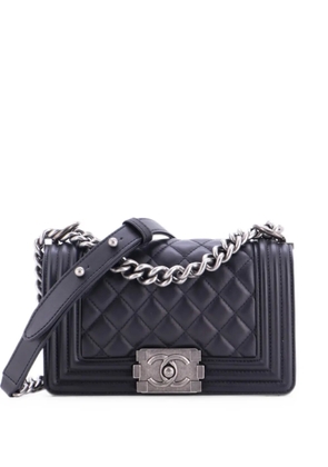CHANEL Pre-Owned Boy Flap Bag Quilted Lambskin Small crossbody bag - Black
