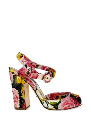 Dolce & Gabbana Pre-Owned Floral-print peep-toe sandals - Pink