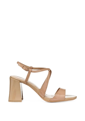 Geox New Eraklia T01 patent-finish crossover-strap heeled sandals - Neutrals