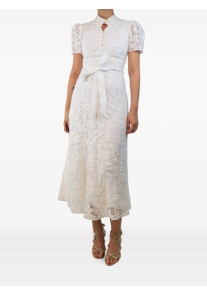 ERDEM Lauren lace puff-sleeved midi dress - White