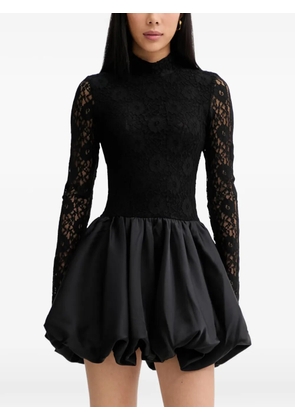 Bardot lace bubble-skirt mini dress - Black