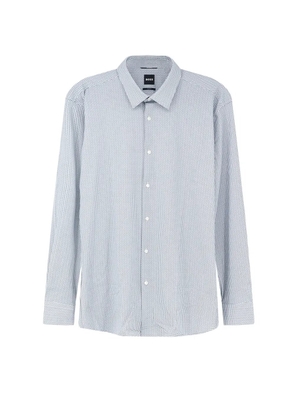 BOSS micro-pattern slim-fit shirt - White