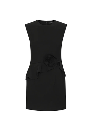 ROTATE BIRGER CHRISTENSEN floral-appliqué peplum-hem mini dress - Black