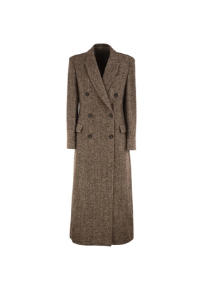 Brunello Cucinelli double-breasted herringbone coat - Brown