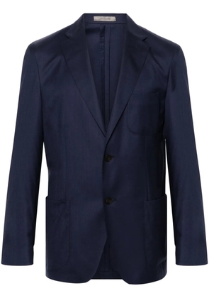 Corneliani single-breasted twill blazer - Blue