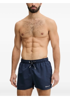 Gant logo-print drawstring swim shorts - Blue