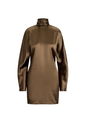 Ralph Lauren Collection Candi scarf-neck mini dress - Brown