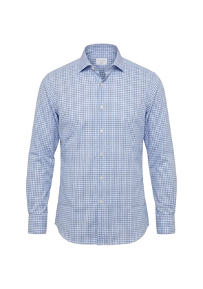 Xacus gingham-check long-sleeve shirt - Blue