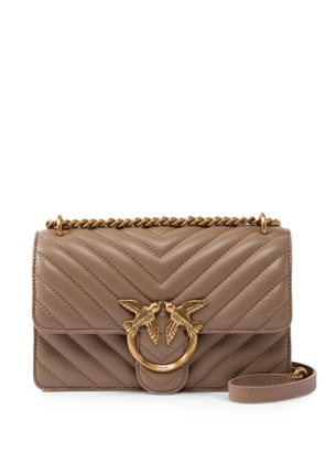 PINKO chevron-quilted Love Birds shoulder bag - Neutrals