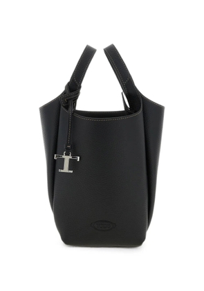 Tod's T Timeless hammered leather bucket bag - Black