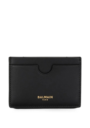Balmain logo-print leather card holder - Black