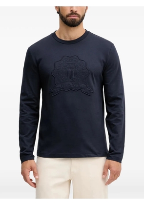 Gant embroidered-logo long-sleeve T-shirt - Blue