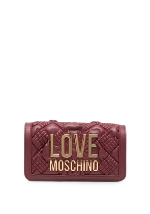 Love Moschino quilted logo-plaque crossbody bag - Red
