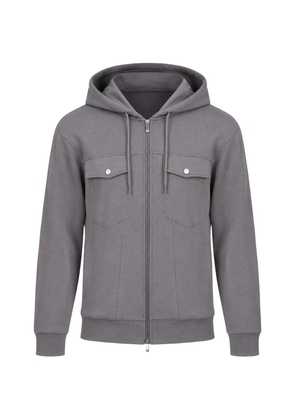 Armani Exchange zip-fastening flap-pocket hoodie - Grey