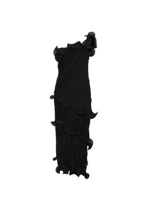 Cult Gaia one-shoulder plissé-effect midi dress - Black