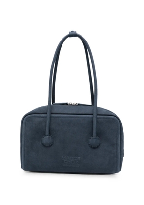 Marge Sherwood embossed-logo nubuck-leather tote bag - Blue