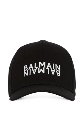 Balmain logo-print cotton cap - Black
