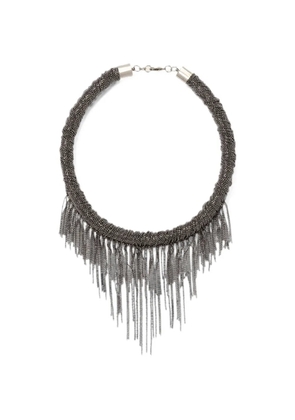 Fabiana Filippi beaded fringe necklace - Grey